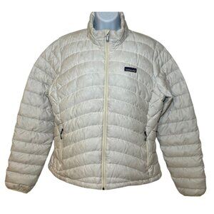 Patagonia Womens L Goose Down Insulated Jacket Lightweight Puffer Coat White